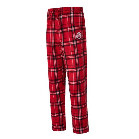 NCAA Ohio State Buckeyes Men s Big and Tall Plaid Flannel Pajama Pants 2XL