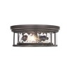 Clarion 16" 3-Bulb Flush Mount Light - Dimmable Waterglass Shades, Damp Rated, Transitional Design - 3 of 4