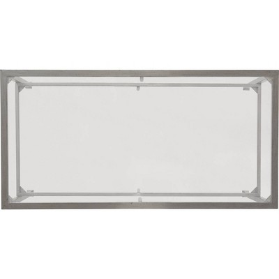 Maddox Rectangular Silver Glass and Metal Coffee Table