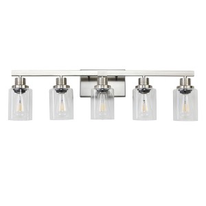 DAKAFUL Modern Bathroom Vanity Light, 4/5/6/8/10-Light Vanity Fixtures with Clear Glass Shade, Reversible Wall Sconces Over Mirror,for Bedroom - 1 of 4
