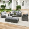 Maggift Patio Seating 9-Piece Set with Single Sofa, L-Shaped Sofa and Coffee Table for Garden, Backyard, Balcony, Gray, 27.56"*27.56"*32.09" - 3 of 4