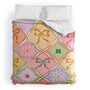 Deny Designs 3pc King The Space House Bows On Colorful Patchwork Comforter and Sham Set - 1 of 4