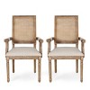 Set of 2 Maria French Country Wood and Cane Upholstered Dining Chairs - Christopher Knight Home - 2 of 4