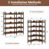 Corner Bookshelf, 5 Tier L-Shaped Bookcase, Modern Industrial Corner Shelf Unit, Convertible Storage Display Rack - 2 of 4