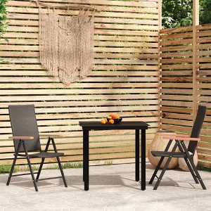 vidaXL 3 Piece Patio Dining Set Black - 1 of 4