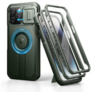 Dexnor for iPhone 14 Pro Max Case with Slide Camera Cover&Adjustable Kickstand & Built-in Screen Protector, Magnetic  Shockproof Cases - 1 of 1
