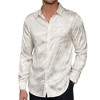Men's Floral Jacquard Dress Shirt Long Sleeve Button Down Shirts Luxury for Wedding Party Prom - 3 of 4