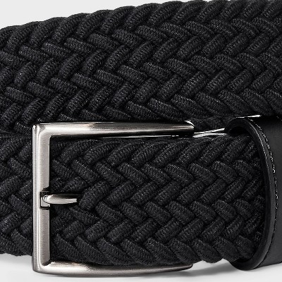 Men's Stretch Fabric Braided Fully Adjustable Web Belt - Goodfellow & Co' Black - image 3