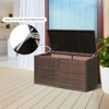 Tangkula Outdoor Rattan Storage Box Patio Wicker Storage Bin Cabinet 88 Gallon Brown - 4 of 4