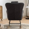 35.5 in. Soft Teddy Fabric Rocking Chair with Pocket for Living Room Bedroom - 4 of 4