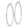 Black Bow Jewelry 1.5mm, Sterling Silver Classic Textured Round Hoop Earrings, 40mm - 2 of 4