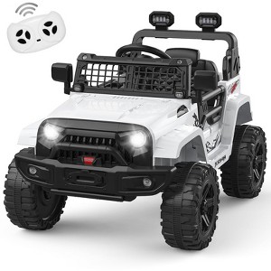 Jojoka 12V Ride on Truck Car for Kids, Battery Powered Electric Toys Vehicles with Remote Control, Spring Suspension, Lights, Bluetooth, 2 Speeds - 1 of 4