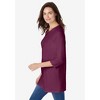 Woman Within Plus Size Perfect Three-Quarter Sleeve Crewneck Tunic - 4 of 4