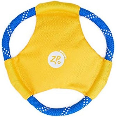 ZippyPaws Rope Gliderz - Durable Outdoor Dog Frisbee Toy for Fetching, Tough Mountain Climbing Rope - Yellow