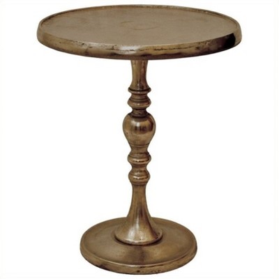 Photo 1 of Aluminum Romina Decorative Round Table in Nickel Brown-Renwil