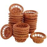 Bright Creations 24 Pack Mini Woven Baskets for Treats and Easter Decor, Brown (3.1 x 1.2 Inches)