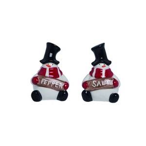 Transpac Ceramic Frosties Salt and Pepper Set of 2 Home Decorations Christmas - 1 of 1