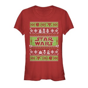 Juniors Womens Star Wars Ugly Christmas Come to the Merry Side T-Shirt - 1 of 3