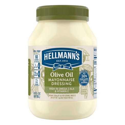 vedhæng femte fremsætte Hellmann's Mayonnaise Dressing With Olive Oil 30oz : Target