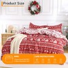 Christmas Duvet Cover Queen / King, Soft Brushed Microfiber Comforter Cover Sets, Reindeer Printed Holiday Theme Bedroom Decorative Bedding - 2 of 4