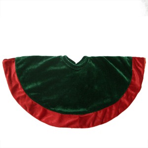 Northlight Mini Velveteen Traditional Christmas Tree Skirt - 18" Green and Red - 1 of 3