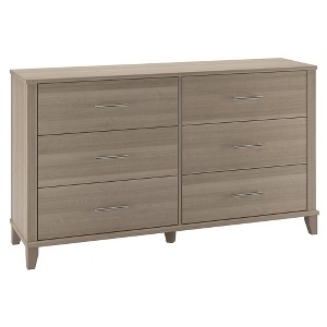 Somerset 6 Drawer Dresser in Gray - Bush Furniture: Mid-Century Style, Ample Storage Space - 1 of 4