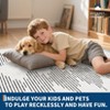 Washable Rugs Large Modern Striped Dining Room Rug, Non-Slip Ultra-Soft Neutral Floor Mats - 4 of 4