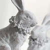 Sullivans Whitewashed Resting Decorative Bunny Sculpture Set of 2  6.25"H & 8.25"H Gray - 2 of 4