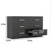 CIPACHO Modern Black 6-Drawer Dresser with Gold Handles Spacious Storage Chest for Bedroom Living Room Hallway Entryway - 2 of 4