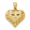Black Bow Jewelry 14k Yellow Gold Textured Puff Heart Pendant, 16mm - 3 of 4