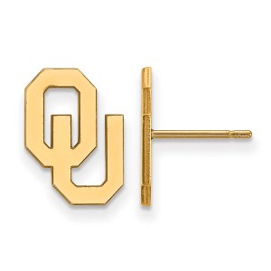 Black Bow Jewelry 10k Yellow Gold Oklahoma Sooners NCAA Post Earrings - 1 of 3