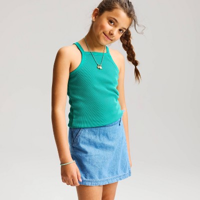 Cat & Jack Girls' Washed Ribbed Tank Top - Cat & Jack™ Green M — фото 3