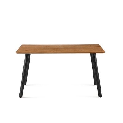 Vynxaria Brown 49'' Modern Rectangle Dining Table with Metal Frame