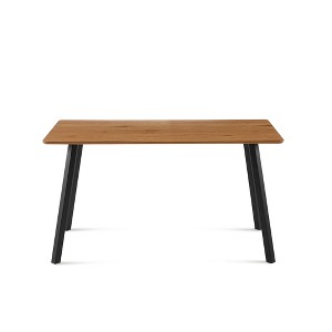 Vynxaria Brown 49'' Modern Rectangle Dining Table with Metal Frame - 1 of 4
