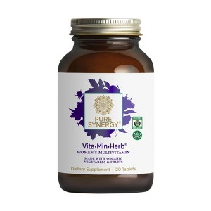 Pure Synergy Vita•Min•Herb® For Women – Herbal Multivitamin with Fermented Nutrients & Adaptogens for Energy & Wellness – 120 Tablets - 1 of 4