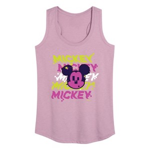Women's - Disney - Mickey Stacked Graphic Racerback Tank - 1 of 4