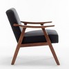 VYNXARIA Black Velvet Accent Chair with Solid Wood Frame for Modern Living Spaces - 4 of 4