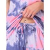 cheibear Women's Pajama Set Tie Dye Short Sleeve Capri Pants Lounge Sets with Pockets - 4 of 4