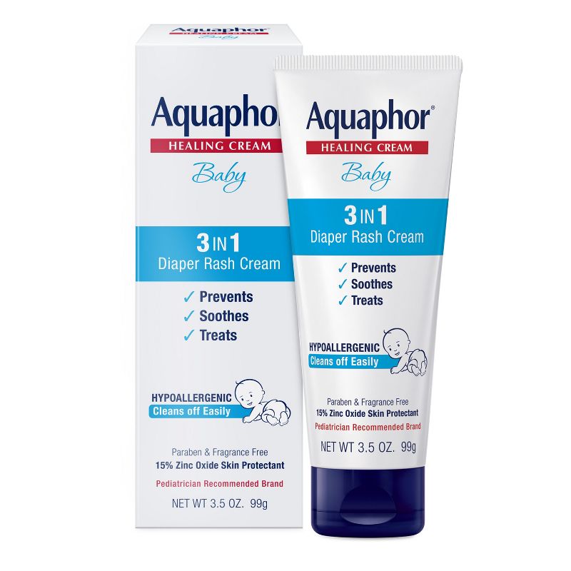 Aquaphor Baby 3-in-1 Diaper Rash Relief Cream - 3.5oz, 1 of 12