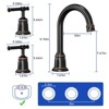 8 Inch Widespread Matte Black Bathroom Faucet, Classical 3 Hole Sink Faucet with Pop Up Drain, Bathroom Sink Faucets & Parts - 2 of 4