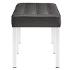 Modway Loft Tufted Large Upholstered Faux Leather Bench – Silver Gray – Contemporary Entryway or Bedroom Bench with Chrome Legs and Tufted Seat - 4 of 4