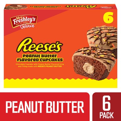 Mrs. Freshley's Deluxe Reese's Peanut Butter Flavored Cupcakes - 6ct