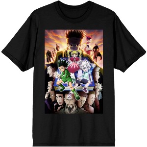 Hunter X Hunter Anime Cartoon Character Group Men's Black Graphic Tee - 1 of 3