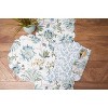 C&F Home 14" x 51" Braganza Teal Rectangle Cotton Floral Design Table Runner - image 4 of 4