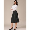 INSPIRE CHIC Women's Pleated Elastic High Waist A-Line Swing Casual Flowy Midi Skirts - 2 of 4