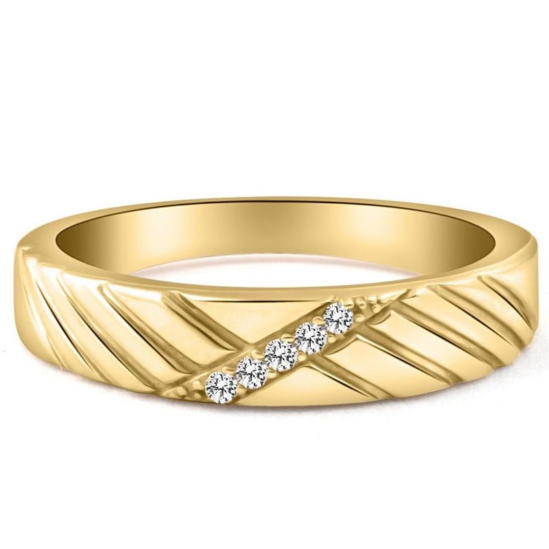 Pompeii3 Mens Diamond Wedding Ring Yellow Gold, 4 of 6