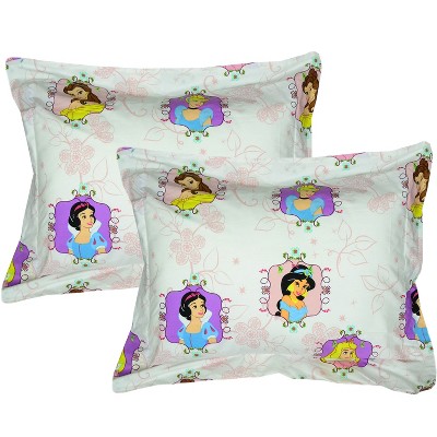 es Pillow Shams Set 2pc Princess Twist Jasmine Cinderella Bed Pillow Covers - Disney Princess..