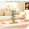 3-Tier Jewelry Tree Stand with Ring Tray, Carbonized Brown Display Organizer for Necklaces, Bracelets & Keychains - 2 of 4