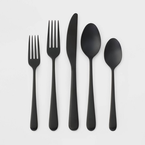 Choice Medium Weight Black Wrapped Plastic Cutlery Set with Knife, Fork,  and Spoon - 50/Pack