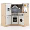 Costway Kids Corner Wooden Kitchen Playset Pretend Cooking Toy w/ Cookware Accessories - 4 of 4